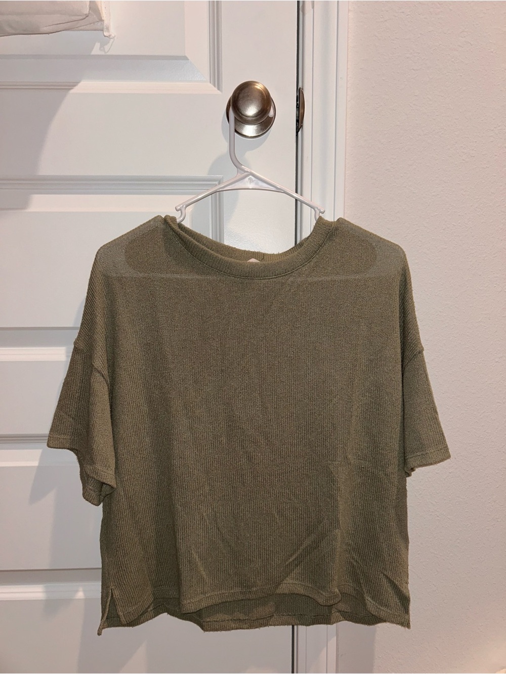 Relaxed Olive Green Women’s Knit Top